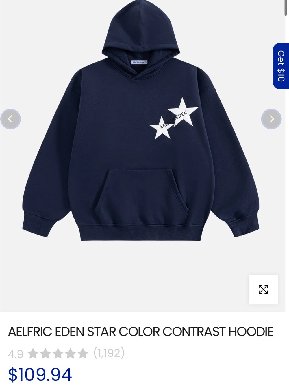 Aelfric Eden Navy Hoodie with Double Star Graphic